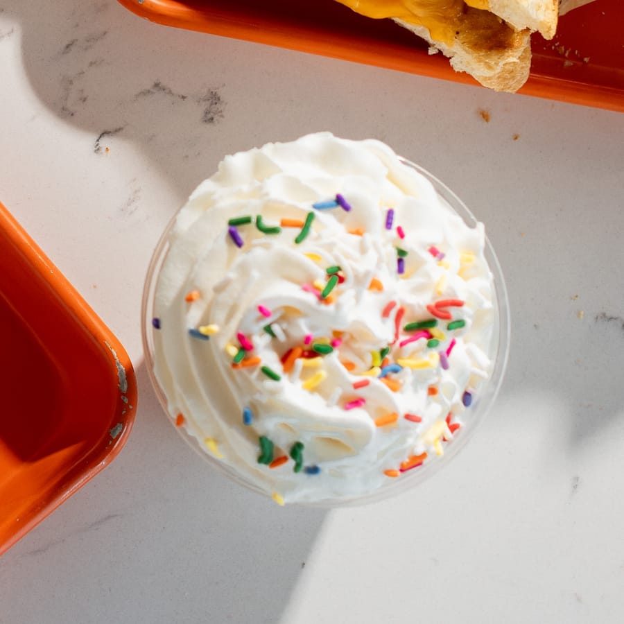 Hand-spun shake with sprinkles